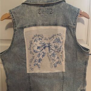 Maurices Light Blue Denim Vest